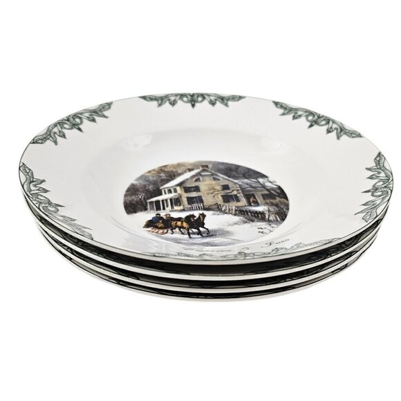 Currier & Ives 2000 Thomas Museum Of The City of New York Soup Bowls - Set of 4 - Picture 4 of 16